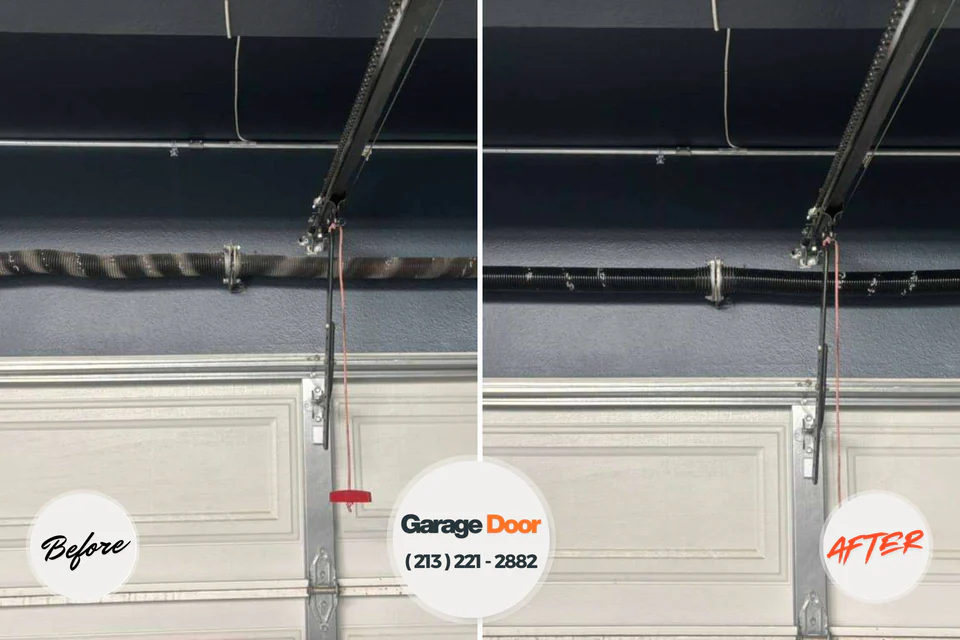 Before and after: garage door repair Connellsville, PA